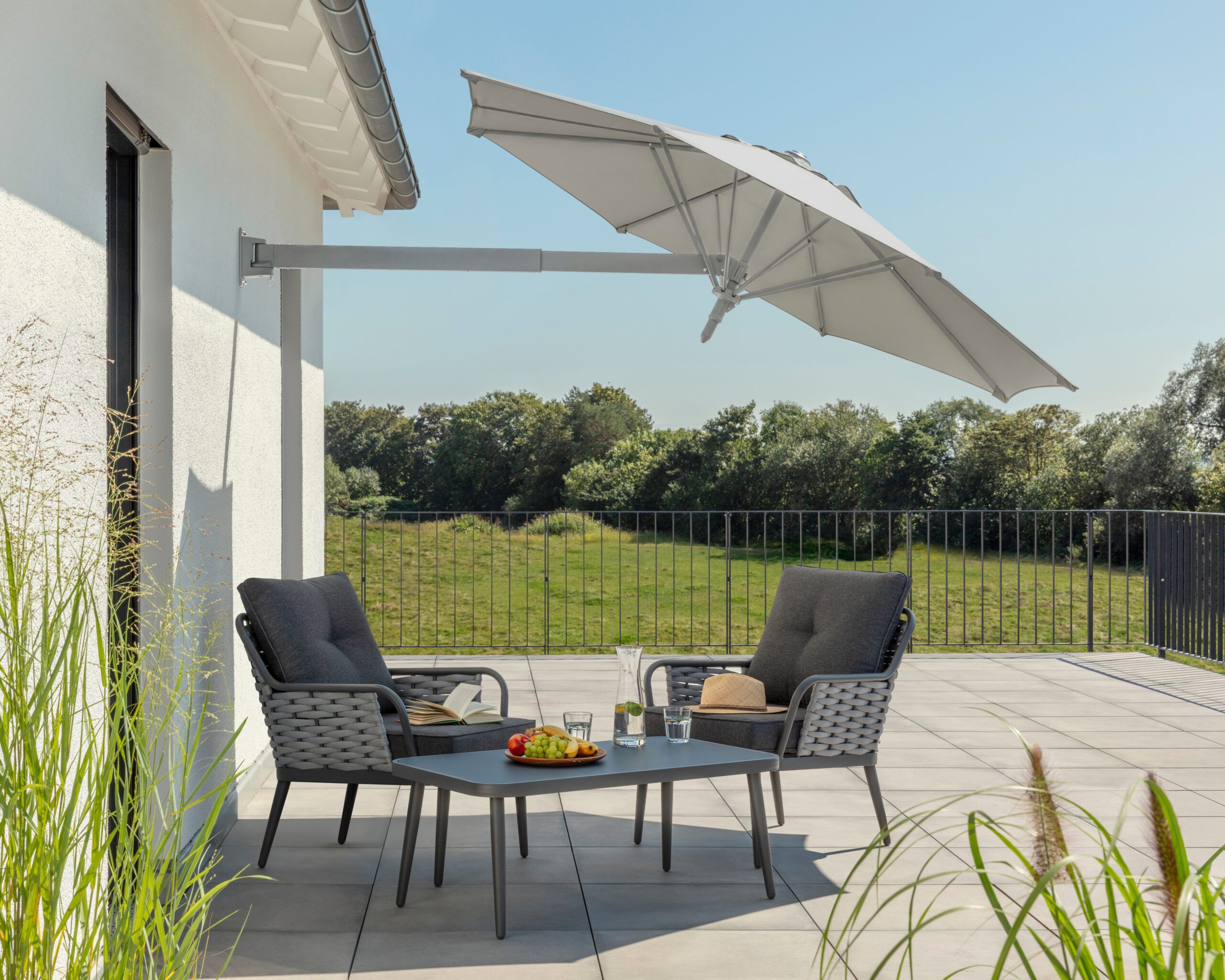 Schneider Schirme Sonnenschirm ""Muro" Wandschirm, Ø 250 cm" hochwertiger Schattenspender für Ihren Garten
